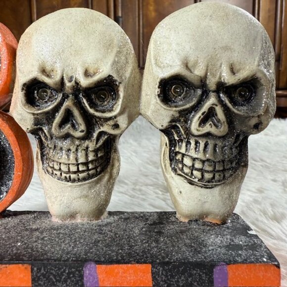 BOO Skulls Shimmering Resin Sculptural LED Standing Tabletop Lamp - Picture 3 of 8